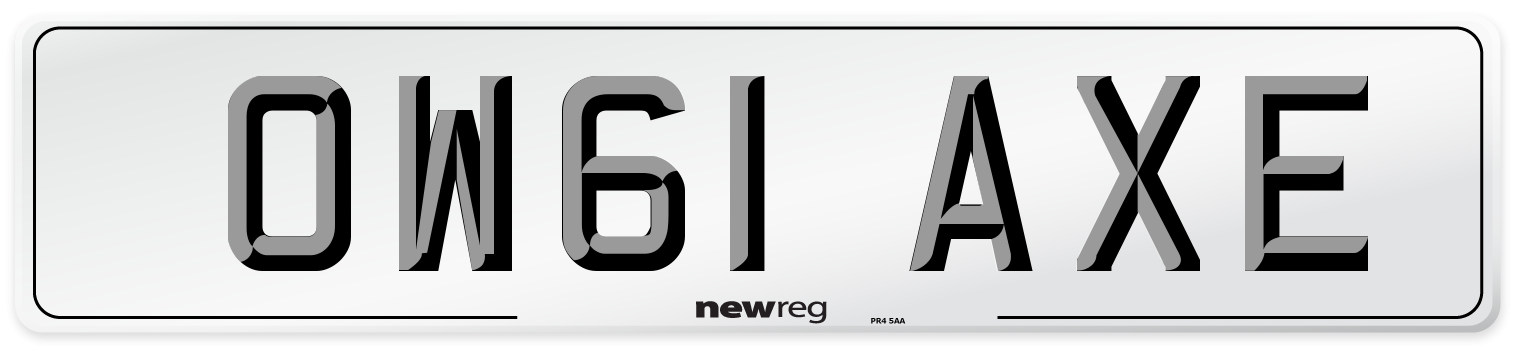 OW61 AXE Number Plate from New Reg